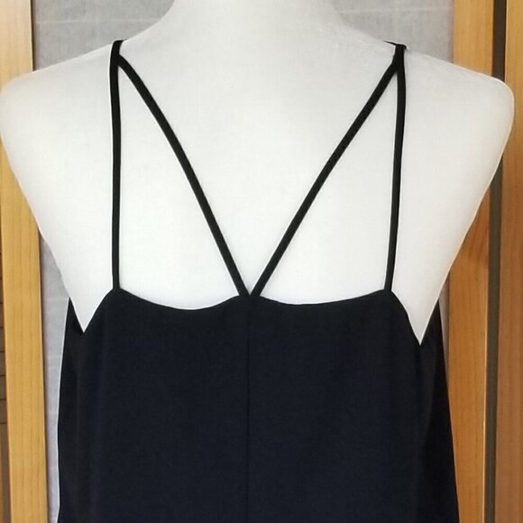 Express Barcelona Cami Tank Top Size Medium Spider Web Silky Black Y2K - Picture 7 of 11